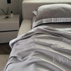 Преміальний Сатин Сірий + Білий