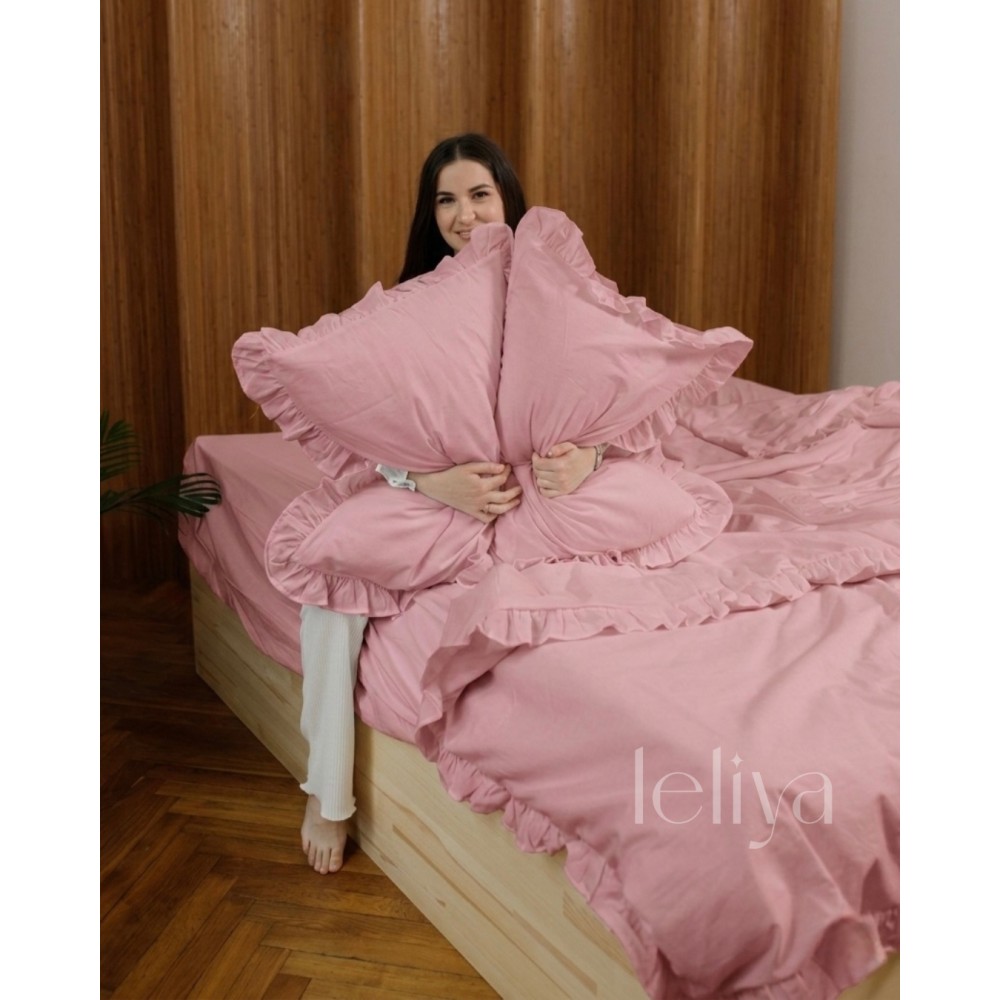 Варена Бавовна Пильно Рожева з Рюшами