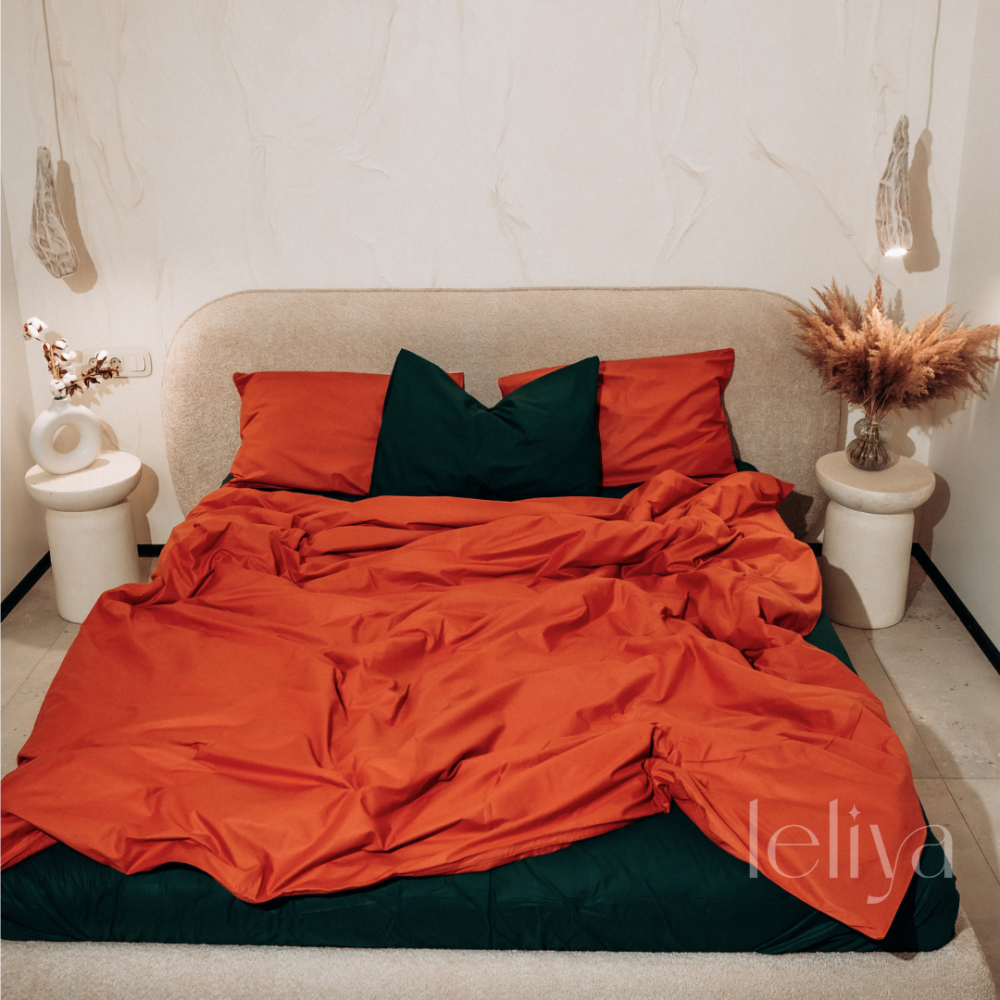 Поплін Смарагдовий + Теракотовий