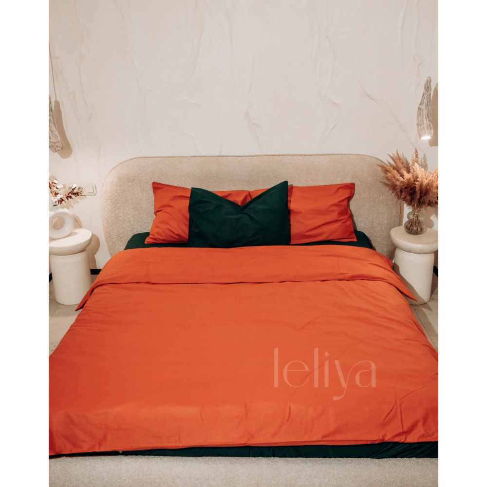 Поплін Смарагдовий + Теракотовий