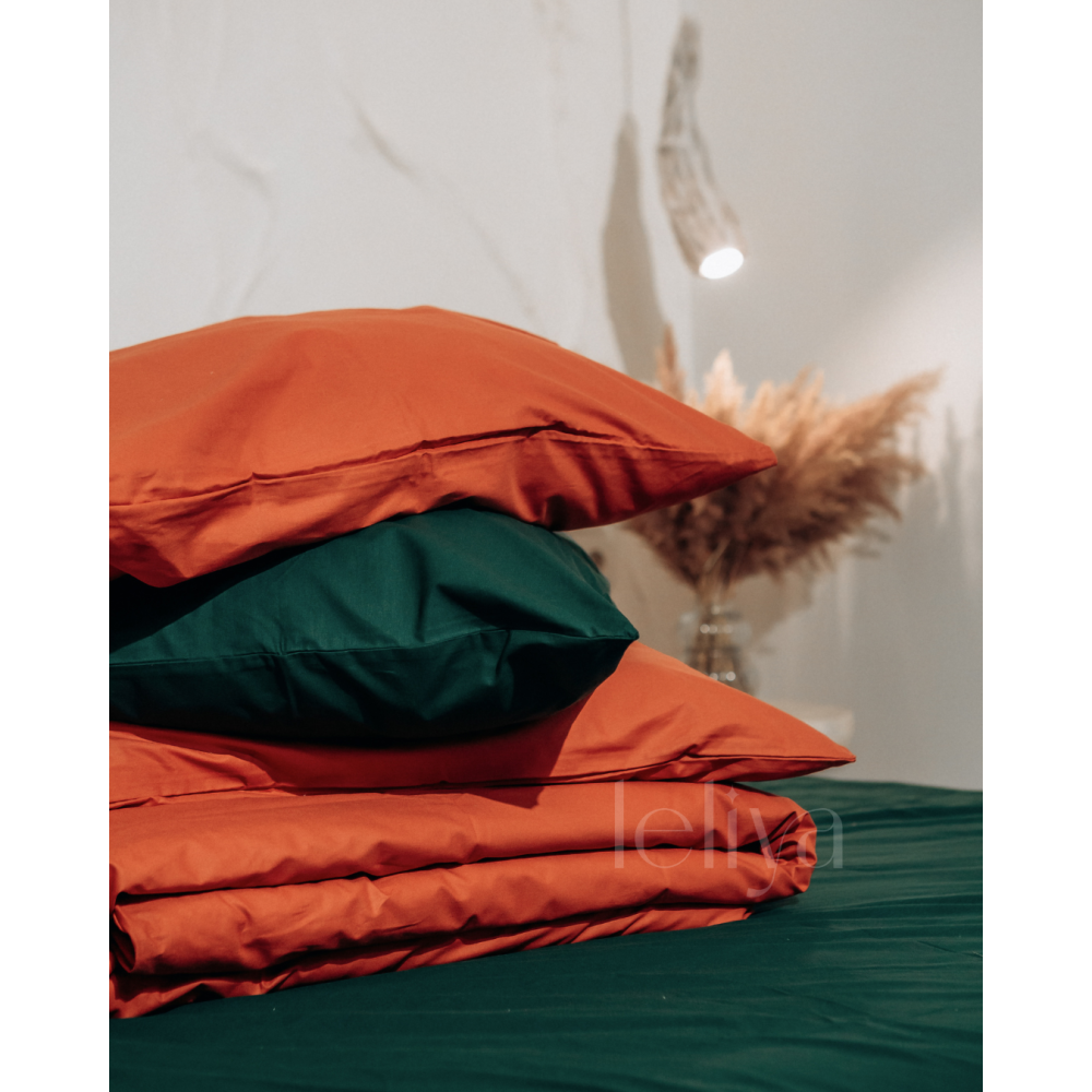 Поплін Смарагдовий + Теракотовий