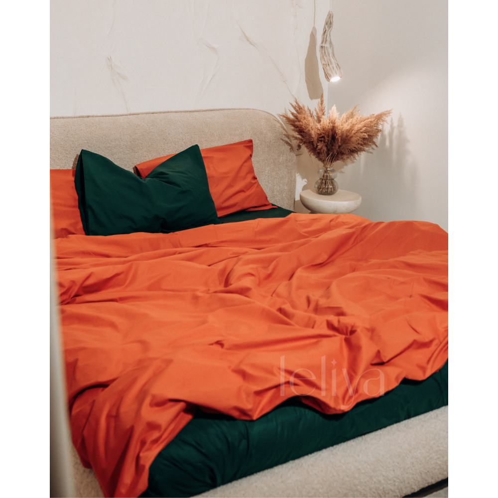 Поплін Смарагдовий + Теракотовий