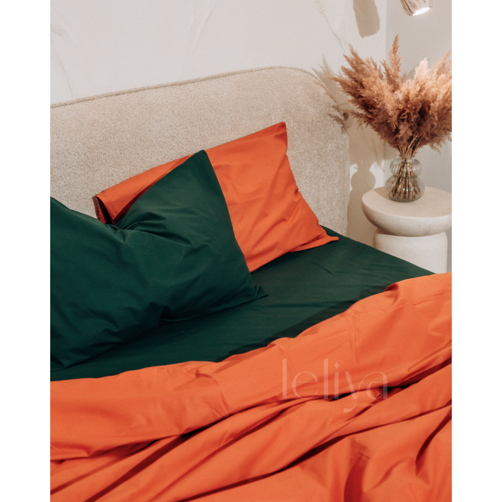 Поплін Смарагдовий + Теракотовий