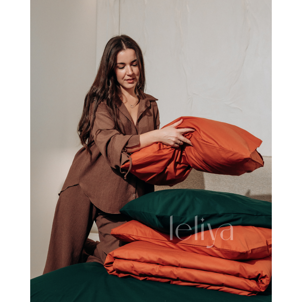 Поплін Смарагдовий + Теракотовий